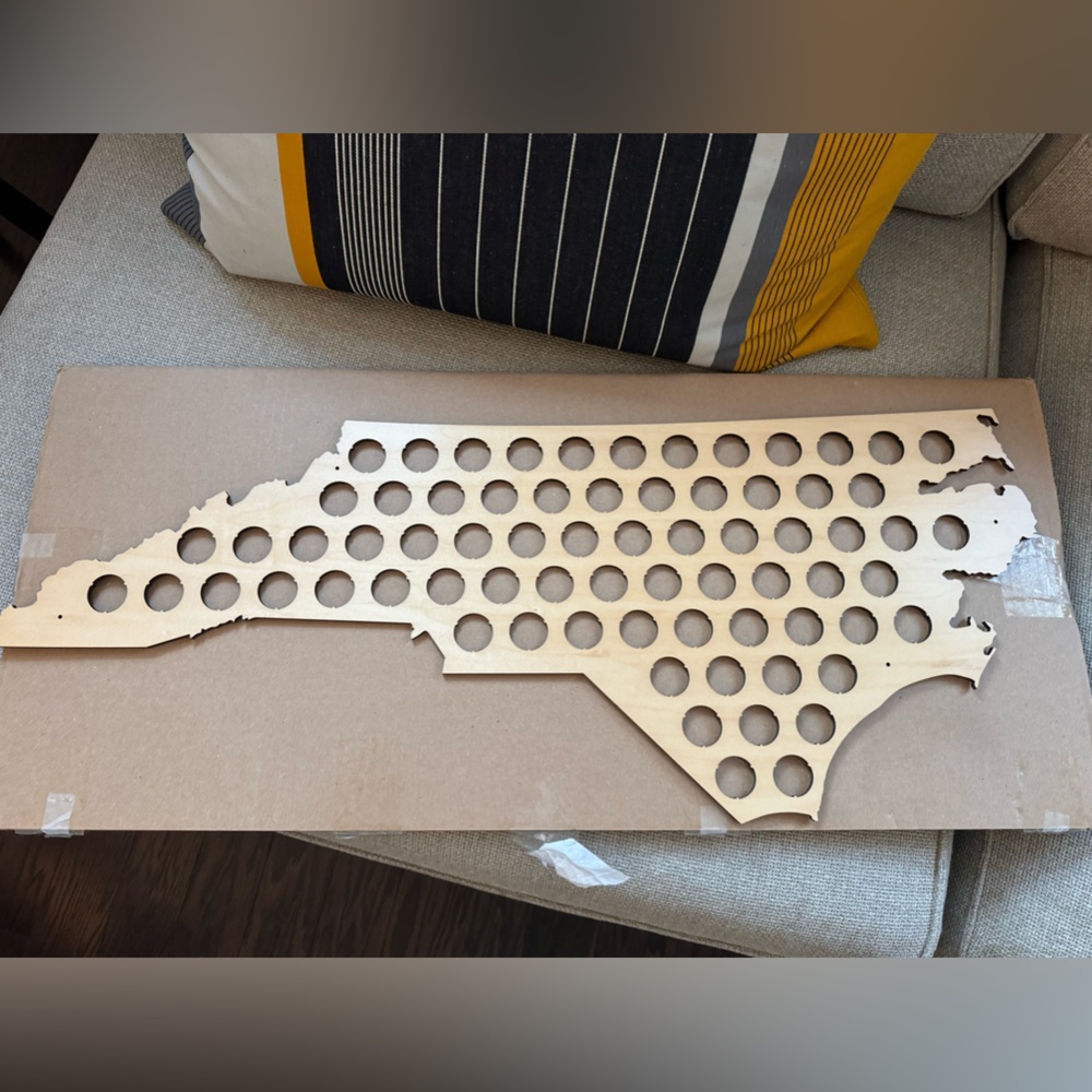 Wooden Beer Cap Map
